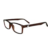 Jupiter Lens Eyeglasses Frame Rectangle Dark Brown Transparent