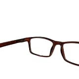 Jupiter Lens Eyeglasses Frame Rectangle Dark Brown Transparent