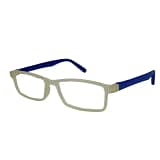 Jupiter Lens Eyeglasses Frame Rectangle Matte White Blue Transparent