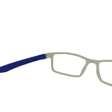 Jupiter Lens Eyeglasses Frame Rectangle Matte White Blue Transparent