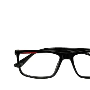 Jupiter Lens Eyeglasses Frame Rectangle Black Red
